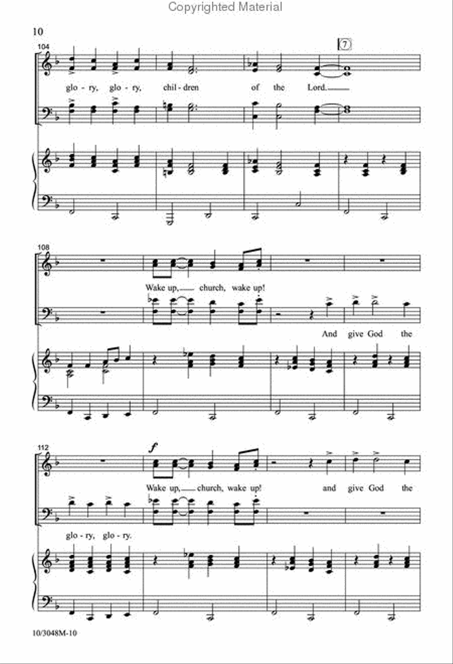 Wake Up, Church, Wake Up! 4-Part scores gallery preview page 11