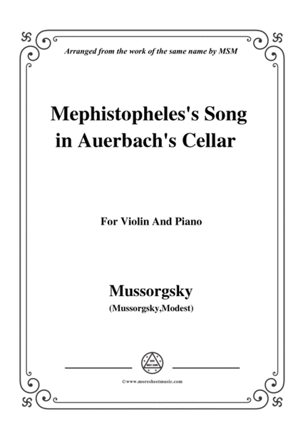 Mussorgsky-Mephistopheles's Song in Auerbach's Cellar,for Violin and Piano image number null