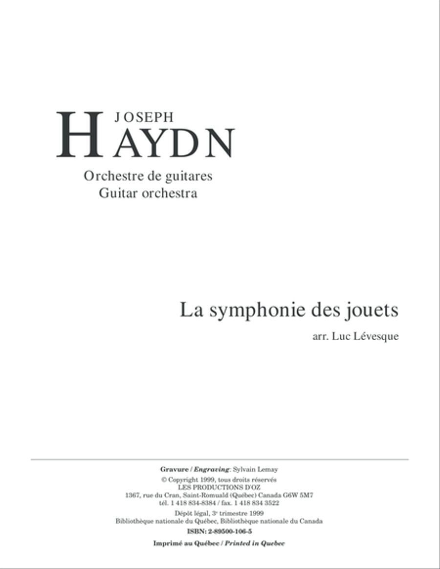 La symphonie des jouets Guitar Ensemble scores gallery preview page 1