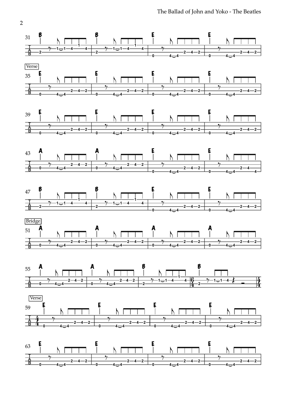 The Ballad Of John And Yoko Acoustic Guitar scores gallery preview page 2