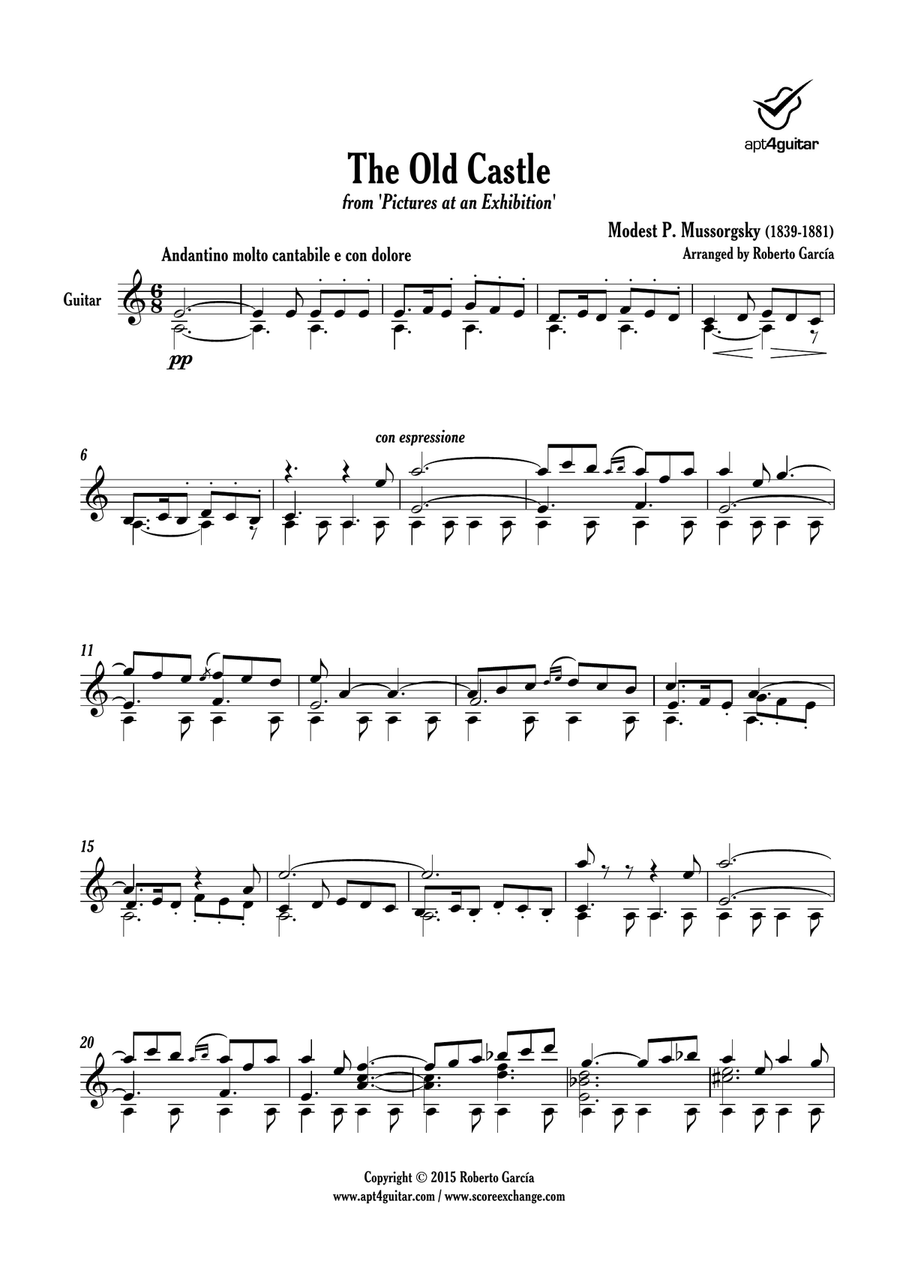 The Old Castle The Old Castle Classical Guitar scores gallery preview page 2