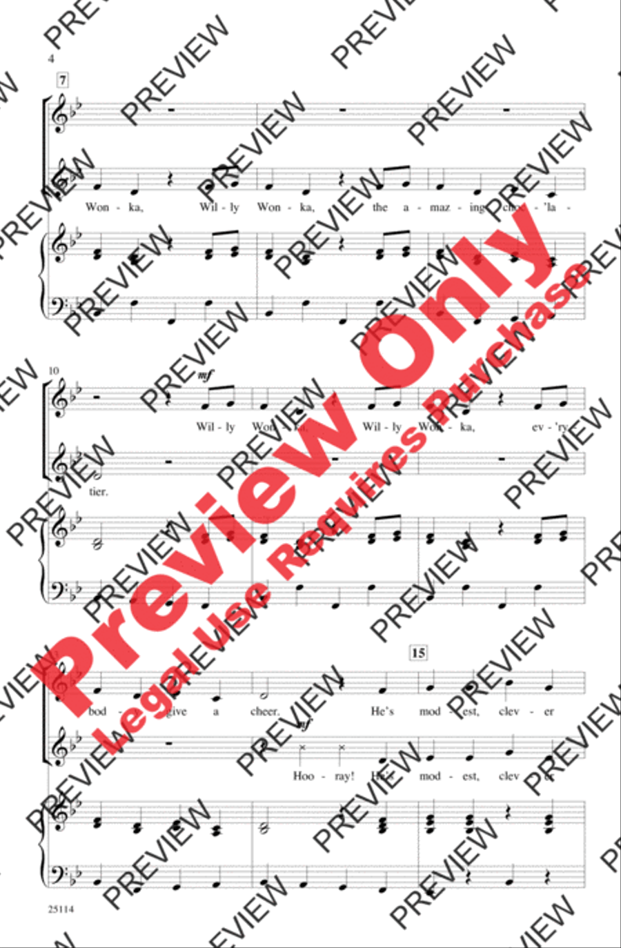 Wonka's Welcome Song 2-Part scores gallery preview page 3