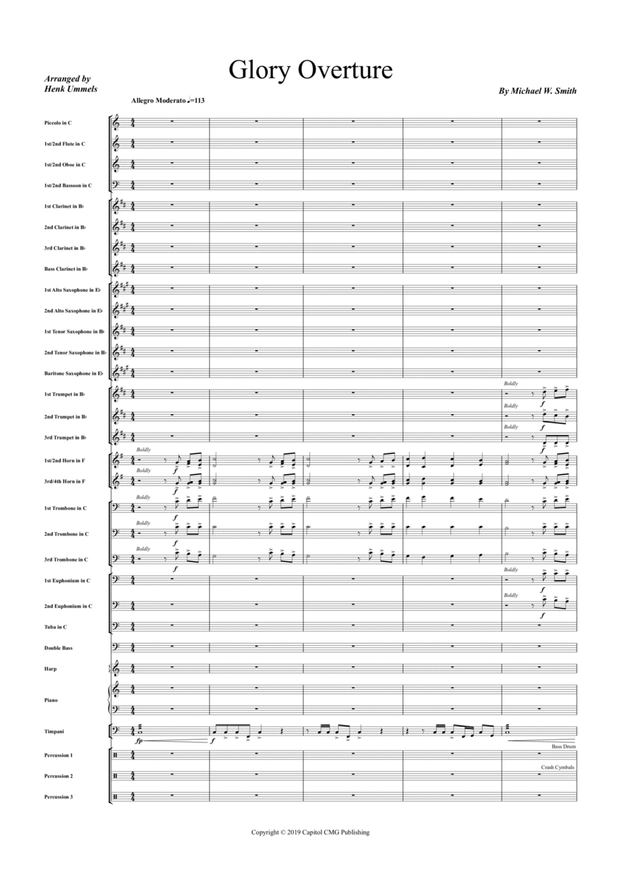 Glory Overture Glory Overture Concert Band scores gallery preview page 1