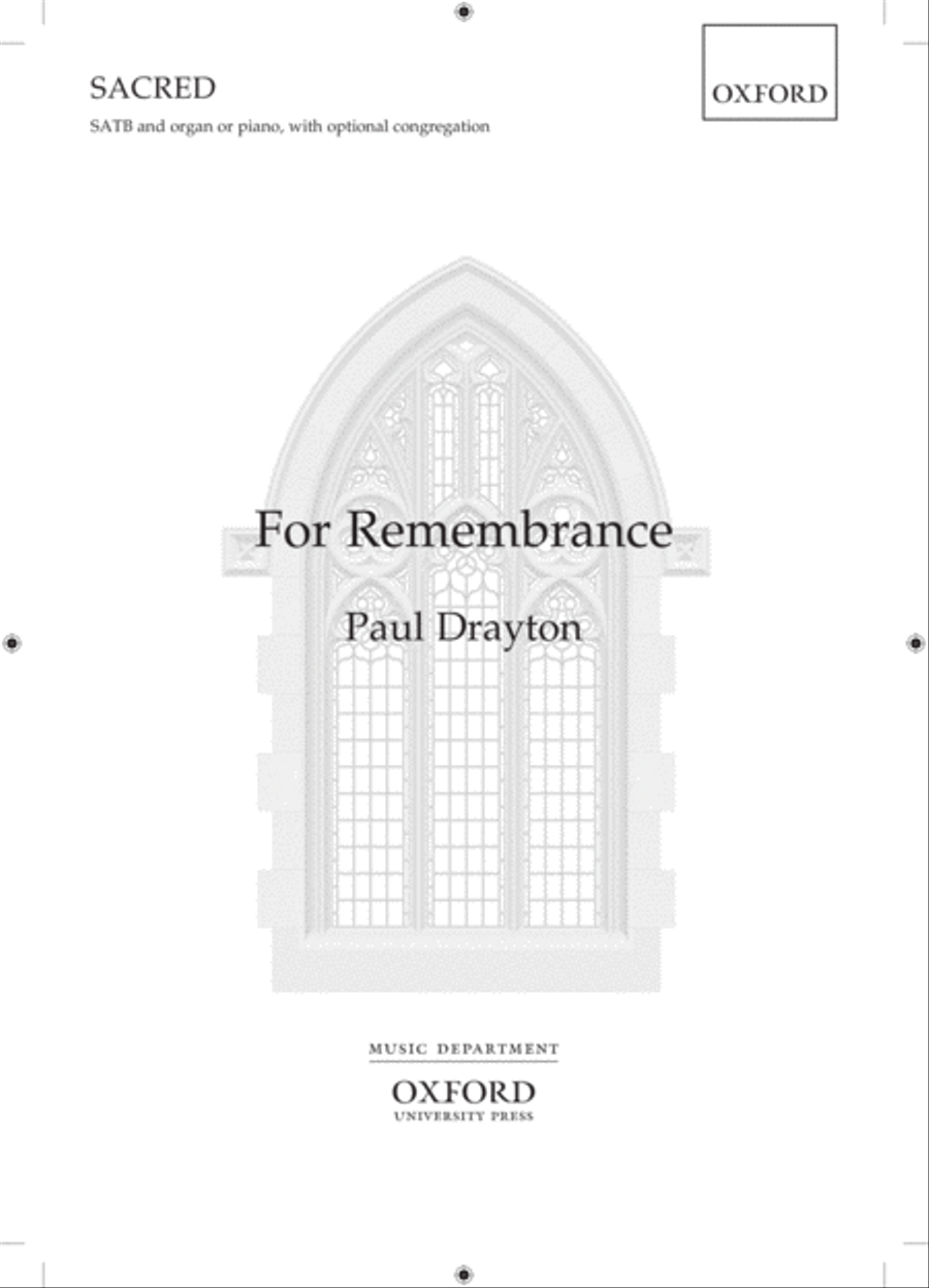 For Remembrance 4-Part scores gallery preview page 1