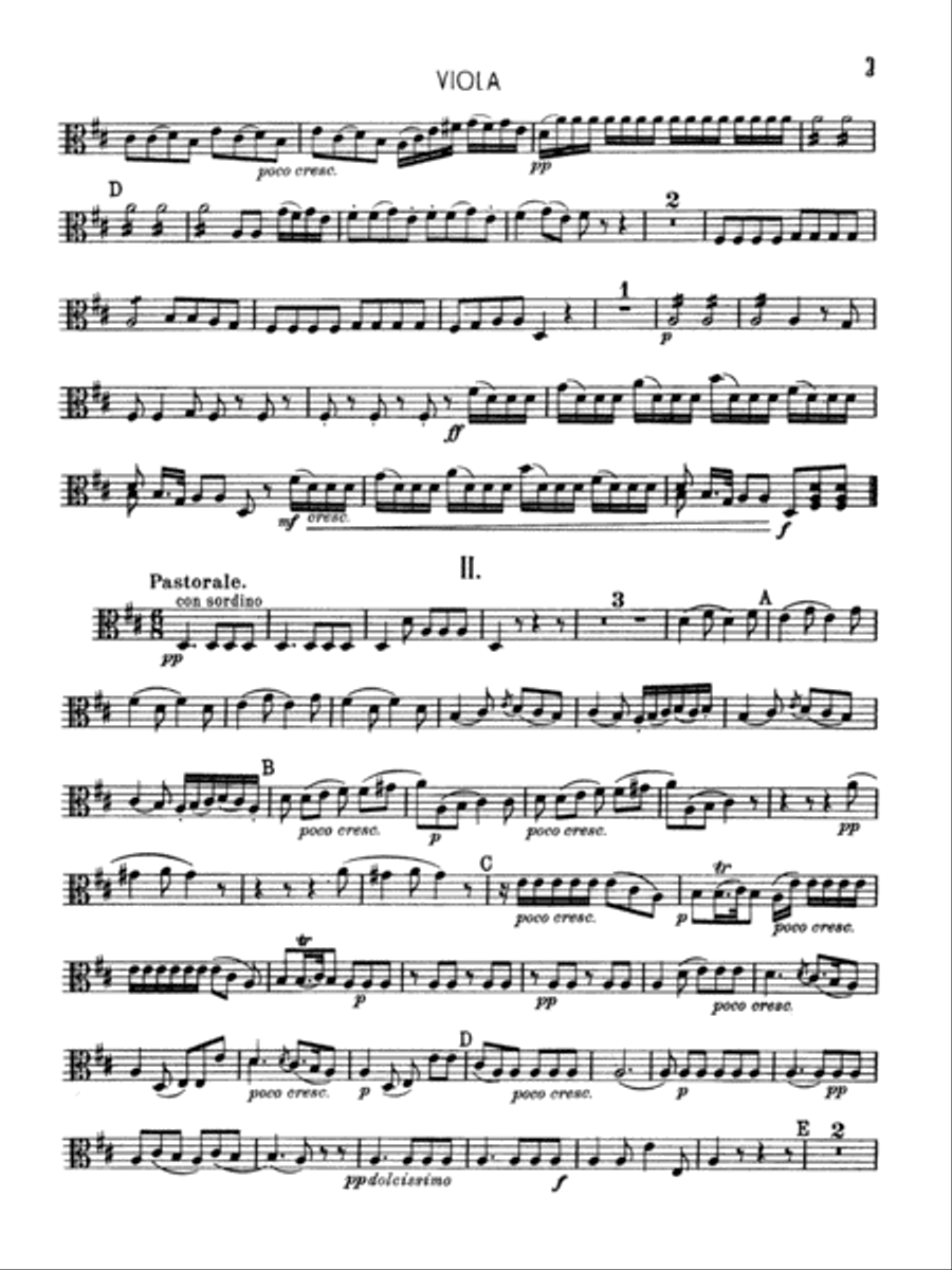 Boccherini: First Quintet in D Major, for Two Violins, Viola, Cello and Guitar Viola scores gallery preview page 3