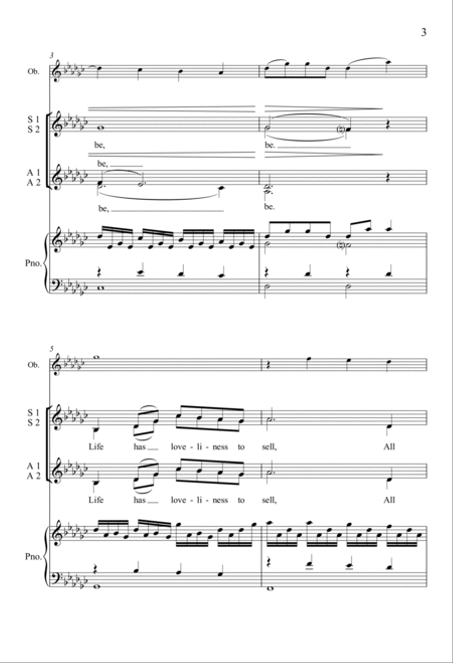 Spend All You Have On Loveliness from For a Breath of Ecstasy SSAA scores gallery preview page 2