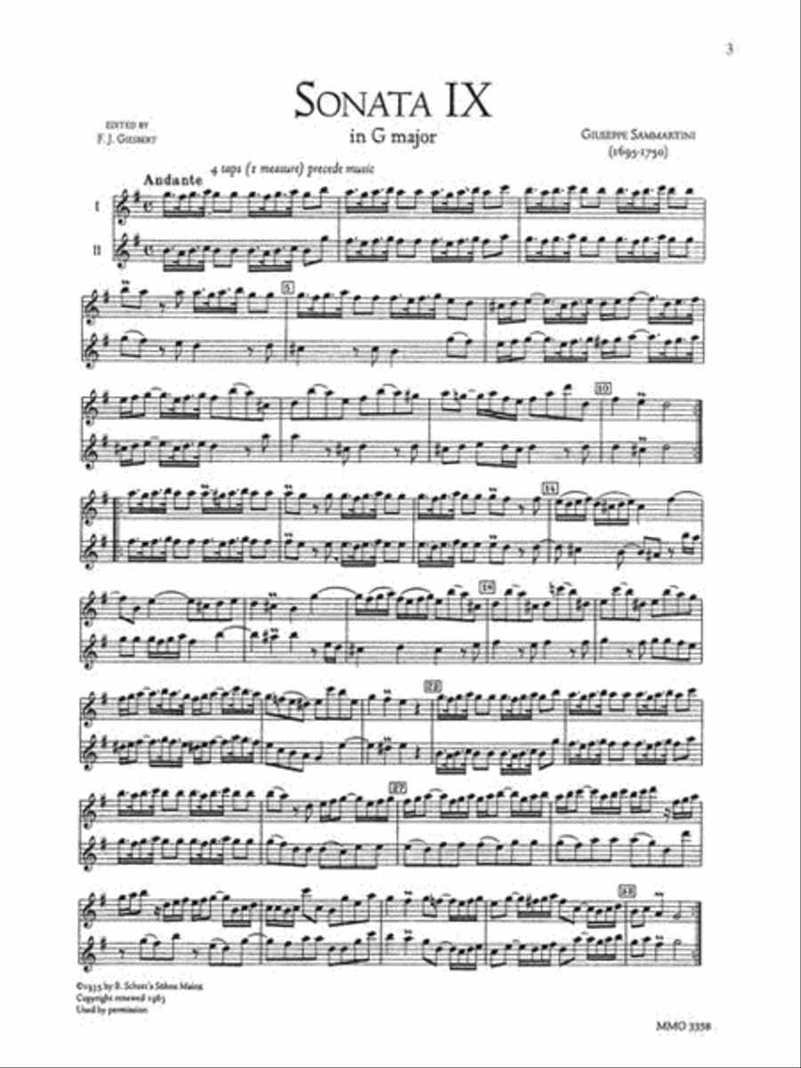18th Century Recorder Music Alto Recorder scores gallery preview page 5