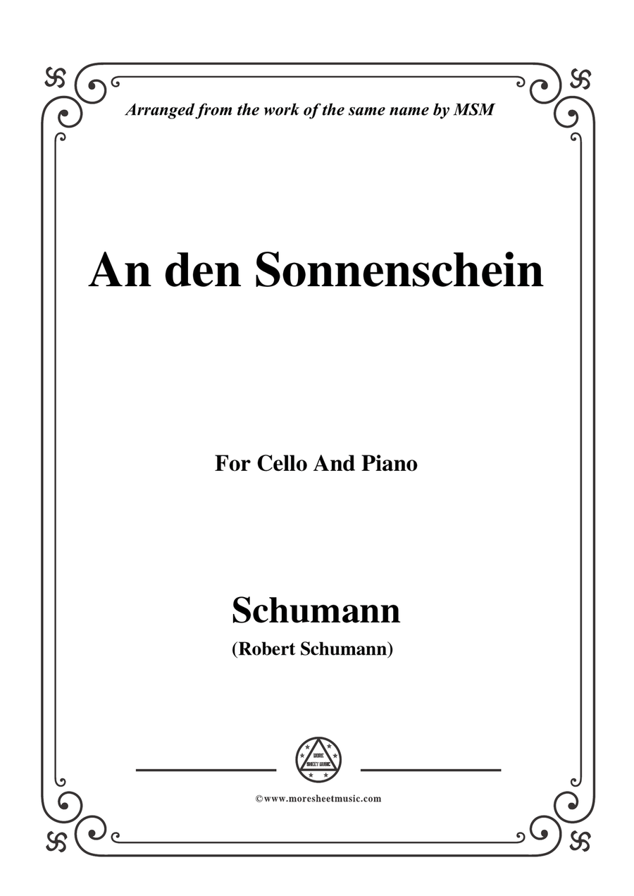 Schumann-An den Sonnenschein,for Cello and Piano