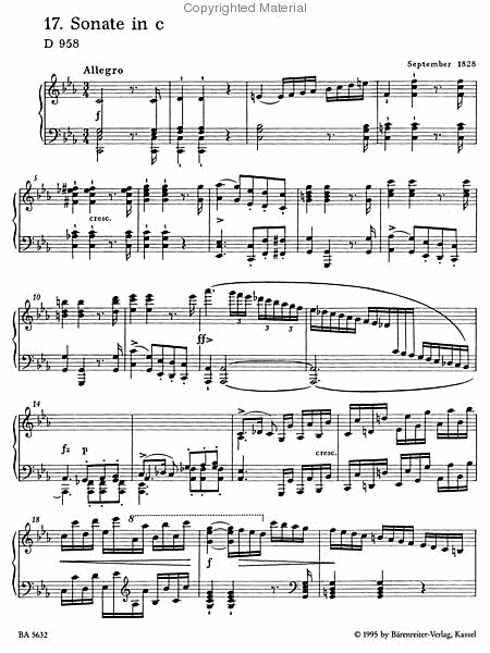 Piano Sonata In C Minor, D 958