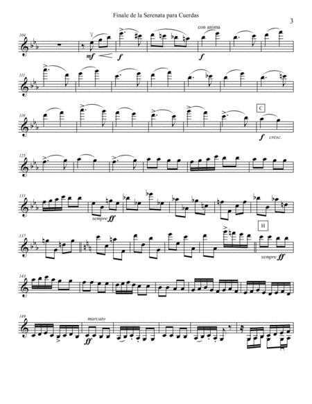 Finale (Tema Russo) from Tschaikowsky's String Serenade, op. 48 PARTS ONLY