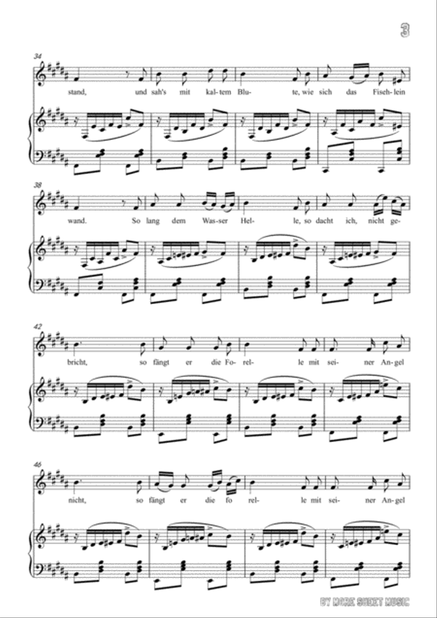 Schubert-Die Forelle in B Major,for voice and piano Schubert-Die Forelle in B Major,for voice and piano Voice Solo scores gallery preview page 5