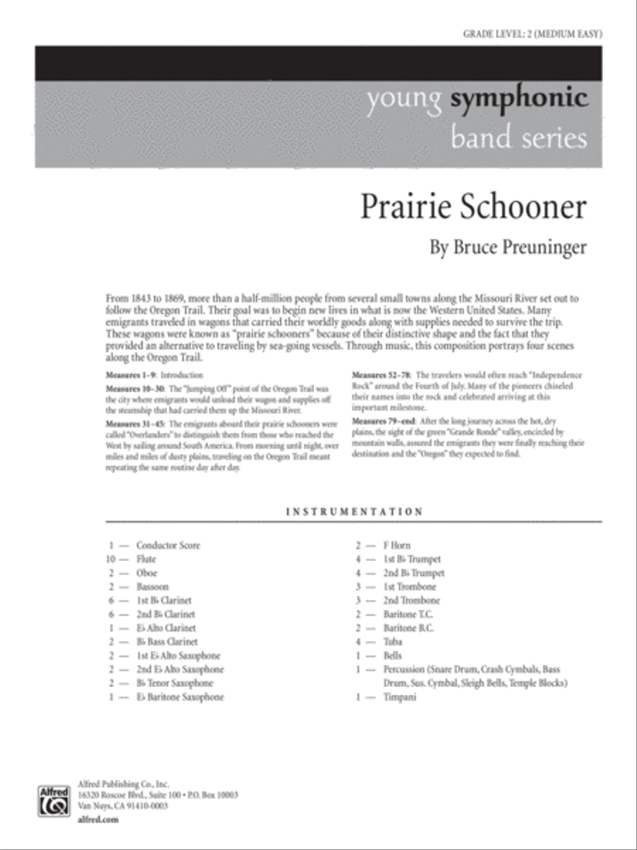 Prairie Schooner: Score Concert Band scores gallery preview page 1