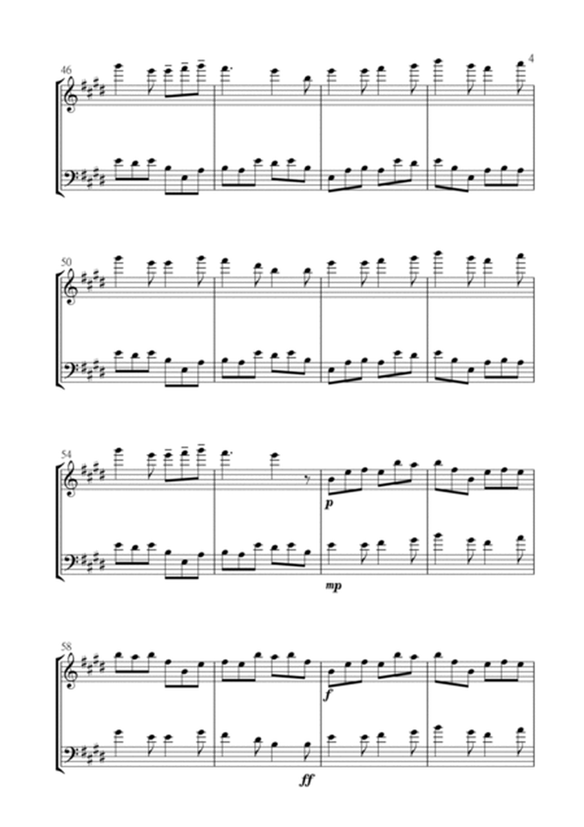 I Saw Three Ships for Violin and Violoncello (Cello) Duet in E Major. Intermediate. image number null