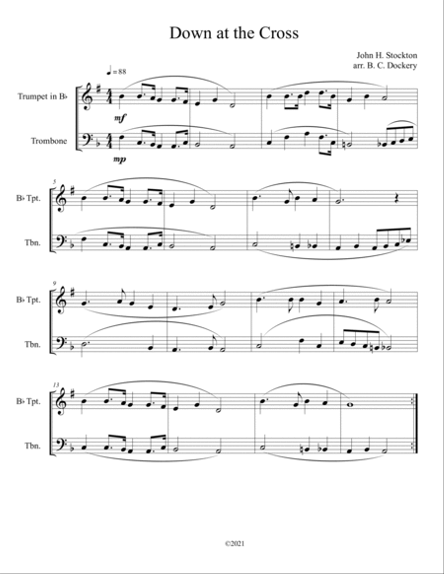 10 Easter Duets for Trumpet and Trombone - Volume 2 Brass Duet scores gallery preview page 4