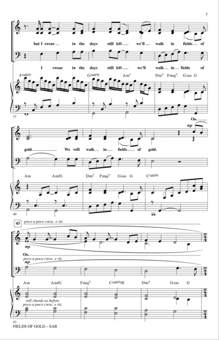 Fields Of Gold (arr. Roger Emerson) 3-Part scores gallery preview page 5