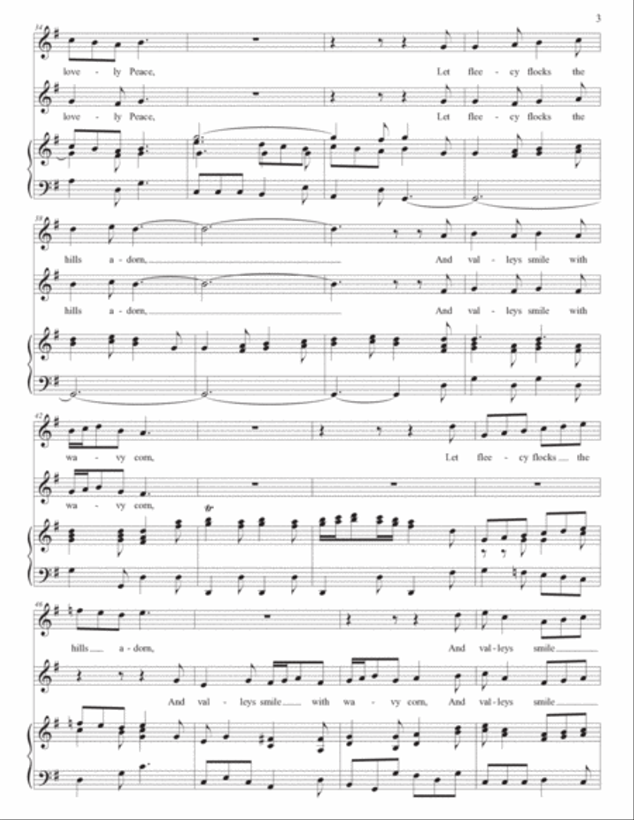 HANDEL: O lovely peace (transposed to G major) Piano scores gallery preview page 4
