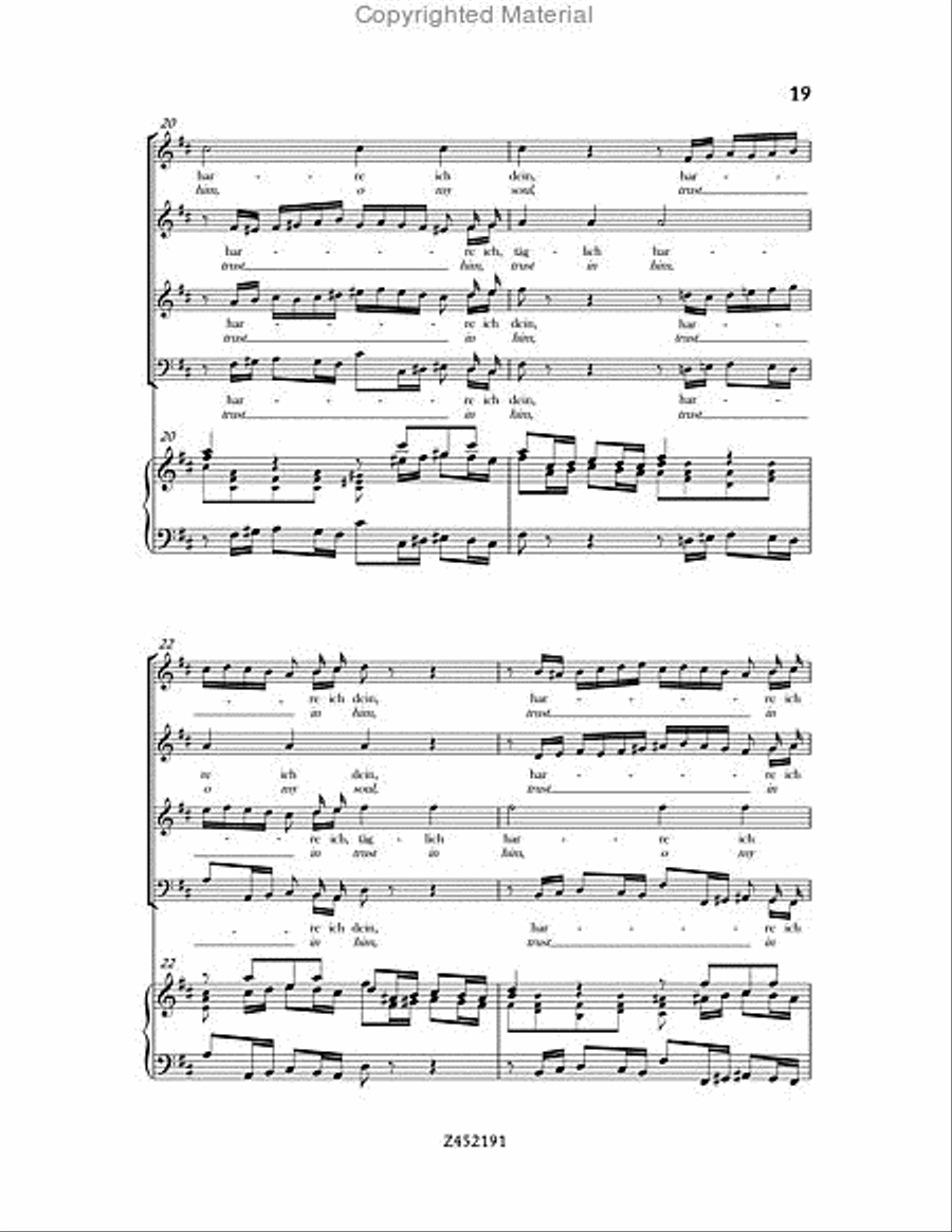 Nach dir, Herr, Verlanget Mich, BWV 150 Choir scores gallery preview page 19