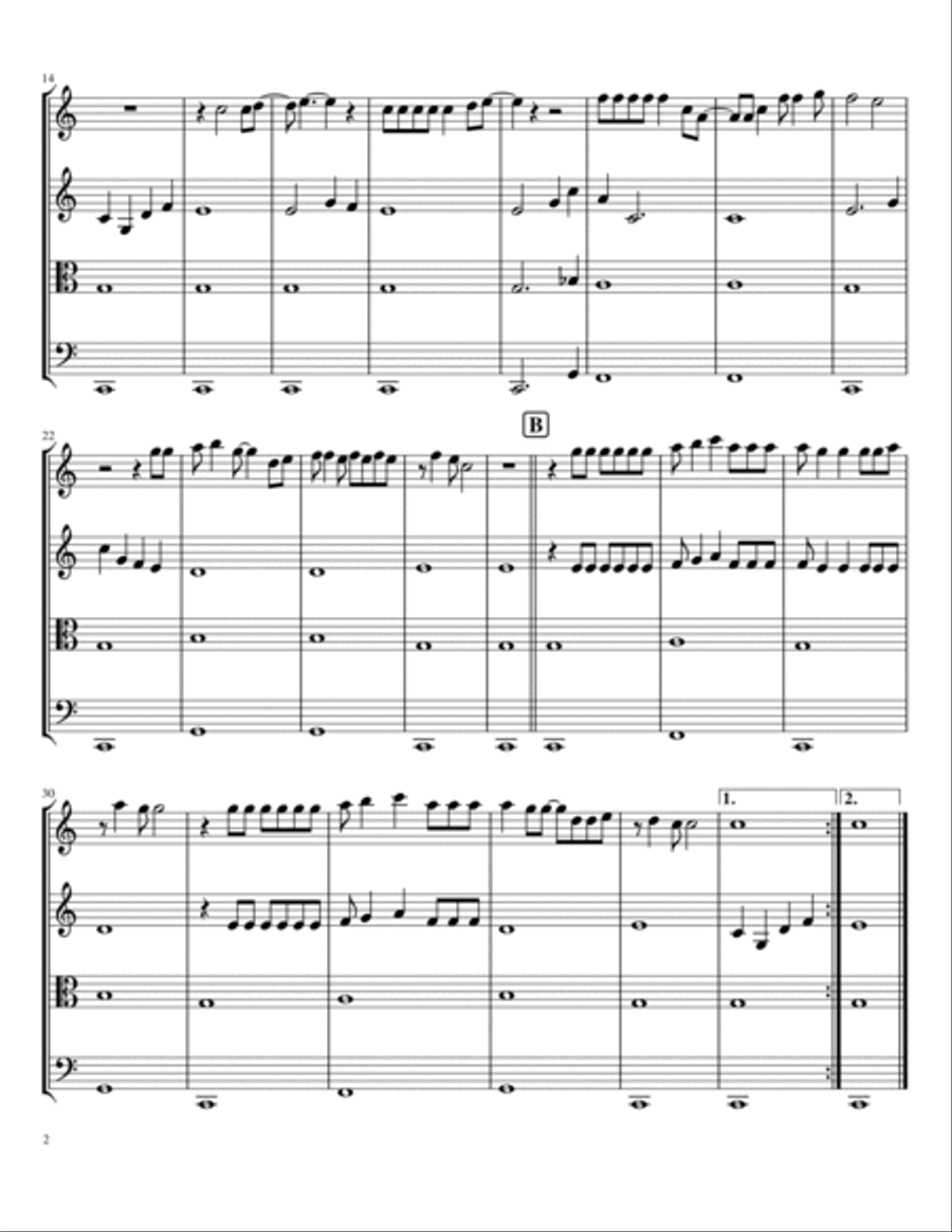 Kiss The Girl String Quartet scores gallery preview page 2