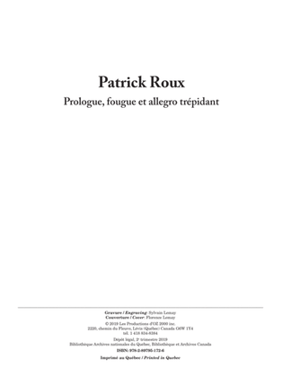 Book cover for Prologue, fougue et allegro trépidant