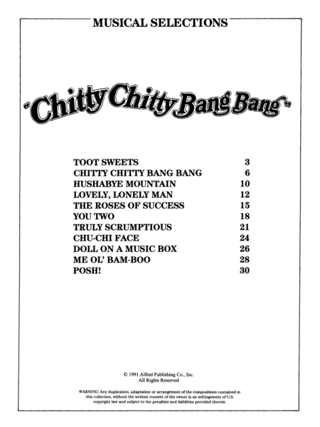 Selection From "Chitty Chitty Bang Bang"