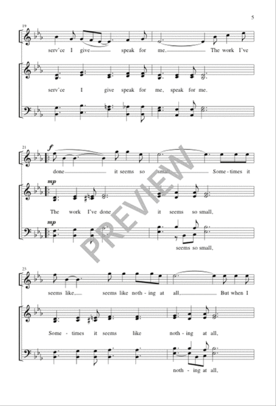 May the Work I've Done Speak for Me 4-Part scores gallery preview page 5