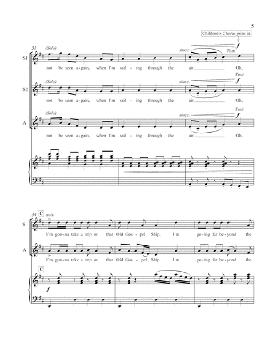 Gospel Songs: The Gospel Ship SSA scores gallery preview page 6