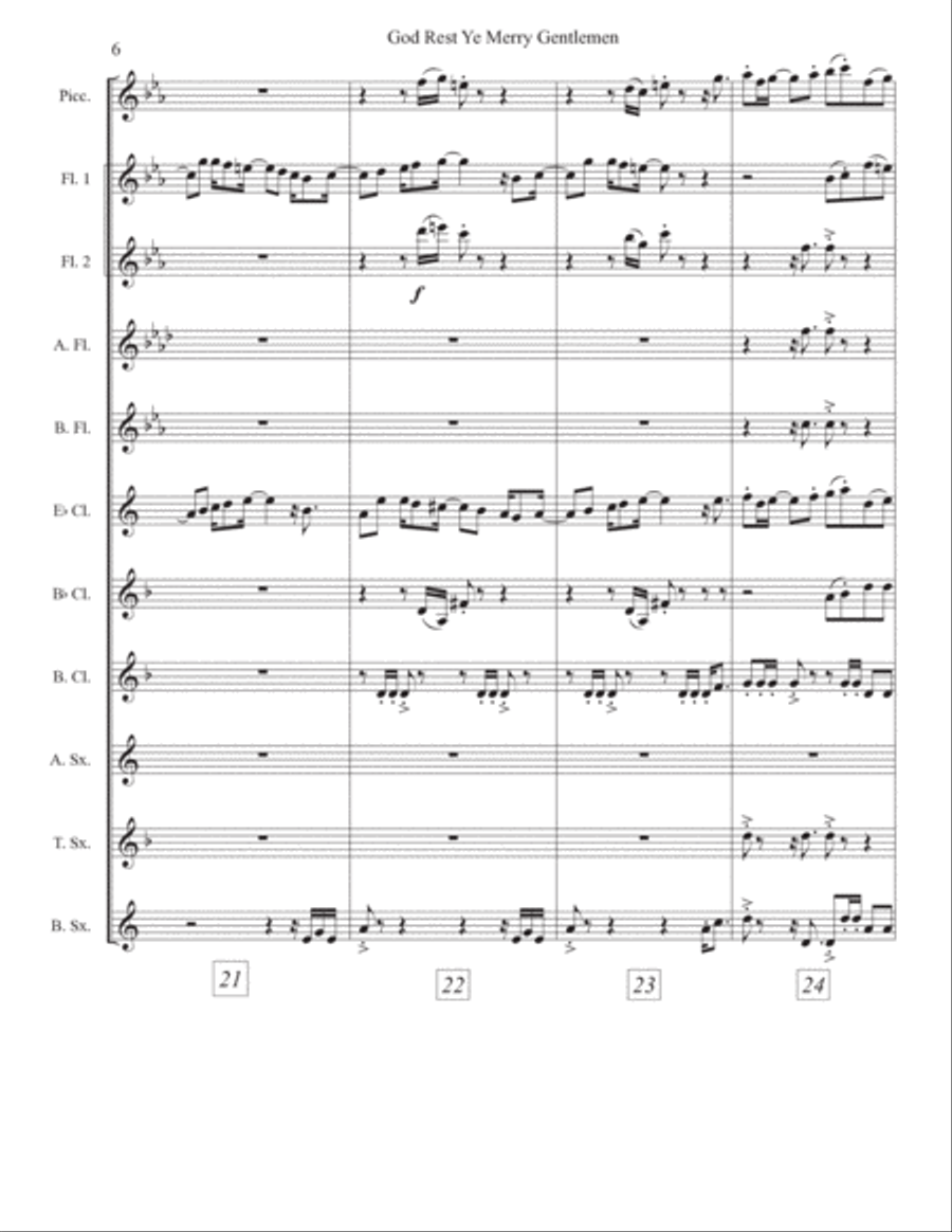 God Rest Ye Merry Gentlemen Woodwind Ensemble scores gallery preview page 6