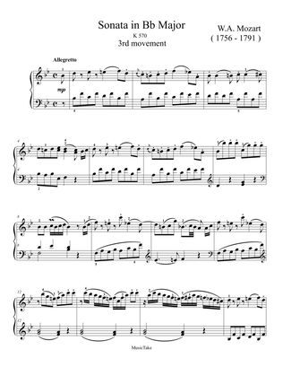 Mozart Sonata in Bb Major K.570 3rd movement