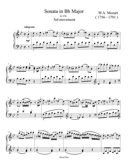 Mozart Sonata in Bb Major K.570 3rd movement image number null