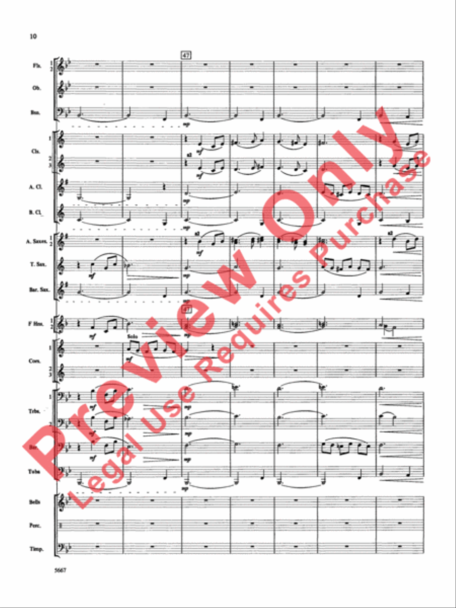 Jackson Lake Overture Concert Band scores gallery preview page 11