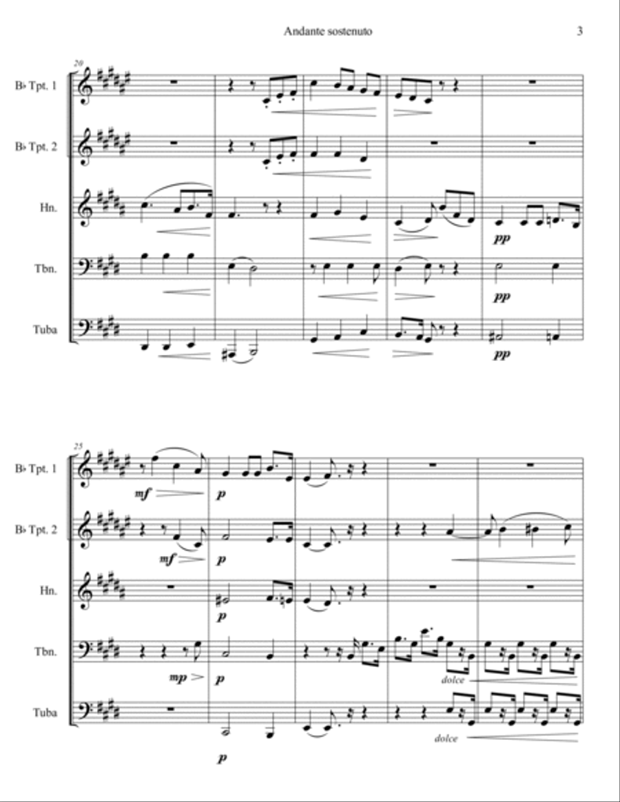 Andante sostenuto (Symphony No. 1 in C Minor, Op.68: II) Brass Ensemble scores gallery preview page 4