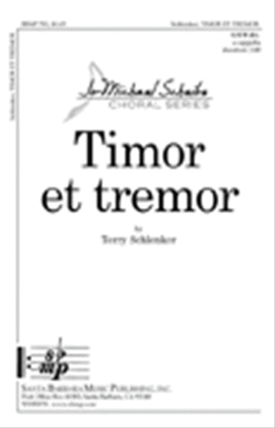 Timor et tremor - SATB divisi Octavo image number null