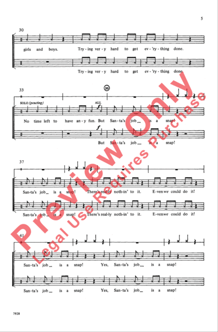 Santa's Job Is a Snap! (The Elves' Rap) 2-Part scores gallery preview page 5