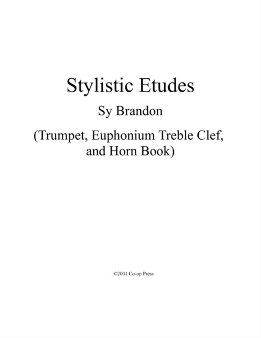 Stylistic Etudes for Trumpet or Horn Horn scores gallery preview page 1