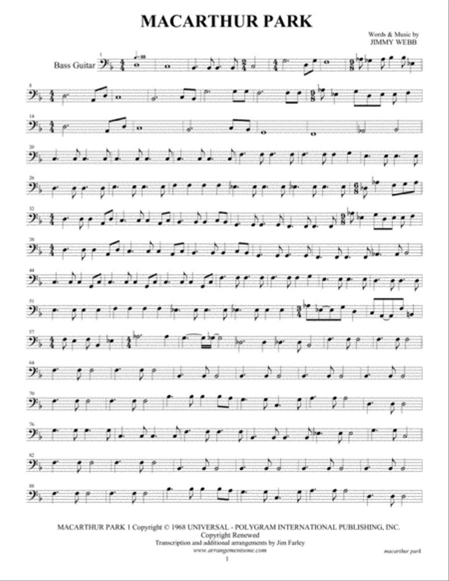 Macarthur Park Tenor Saxophone scores gallery preview page 4