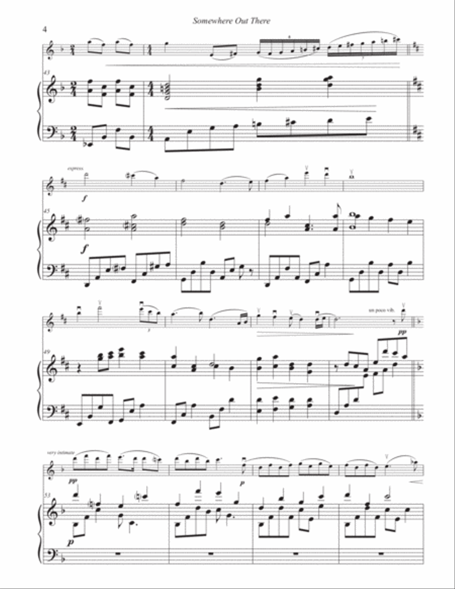 Somewhere Out There Violin Solo scores gallery preview page 5