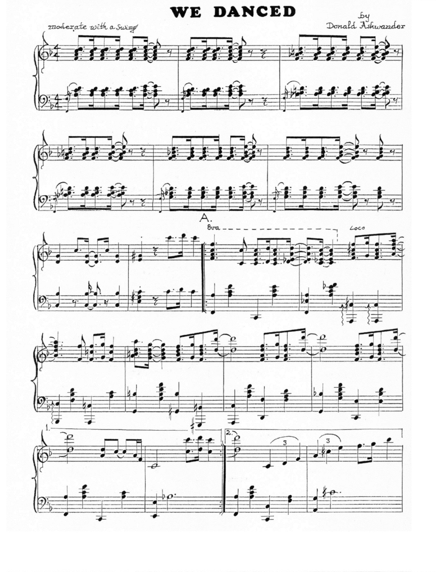 We Danced Piano Solo scores gallery preview page 1