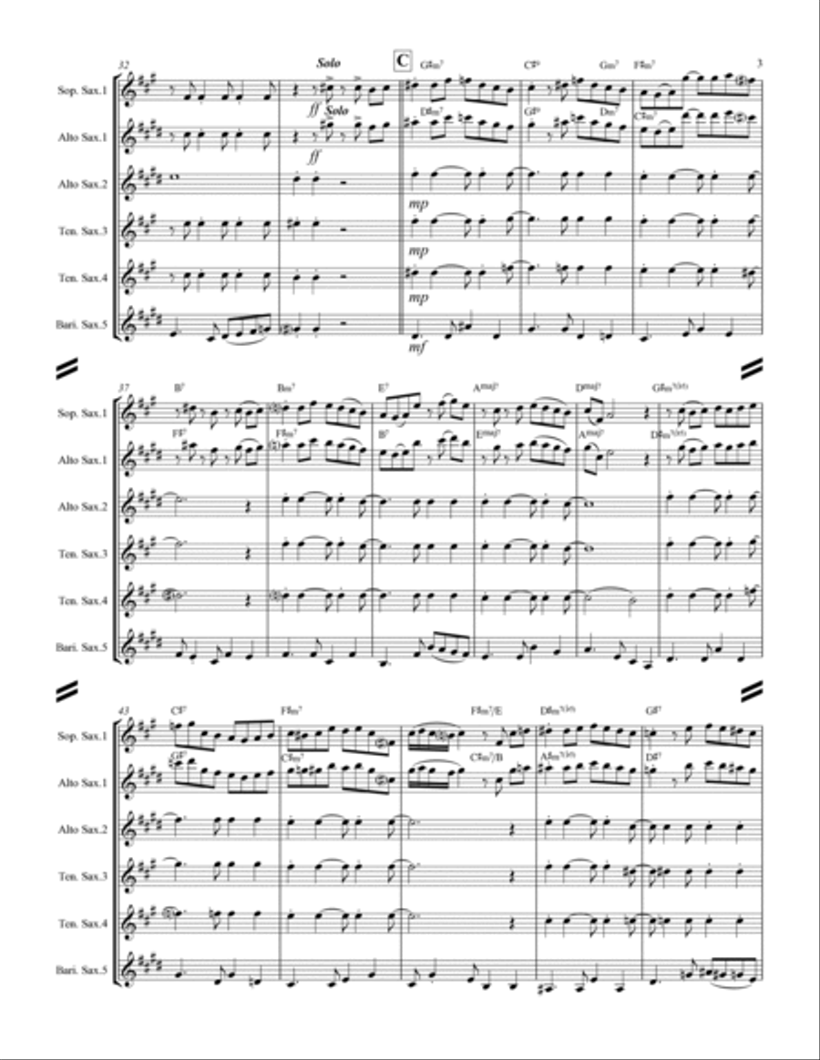 The Shadow Of Your Smile Saxophone Quintet scores gallery preview page 4