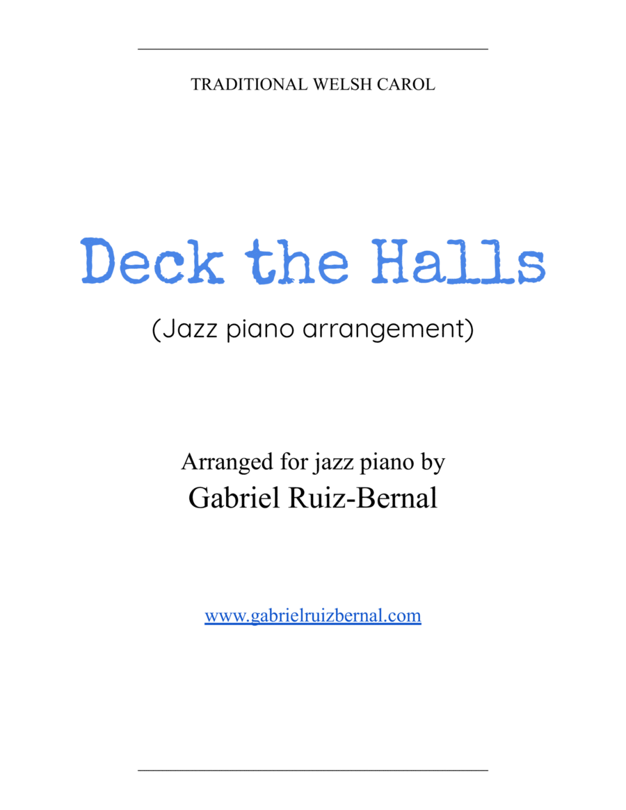 DECK THE HALLS (jazz piano arrangement) image number null