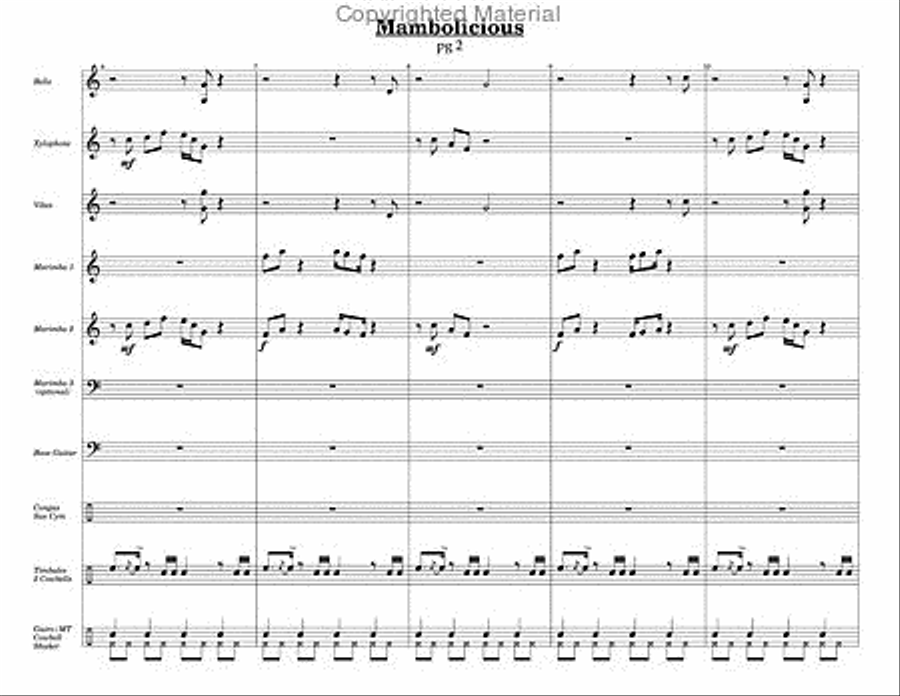 Mambolicious Mambolicious Percussion Ensemble scores gallery preview page 3