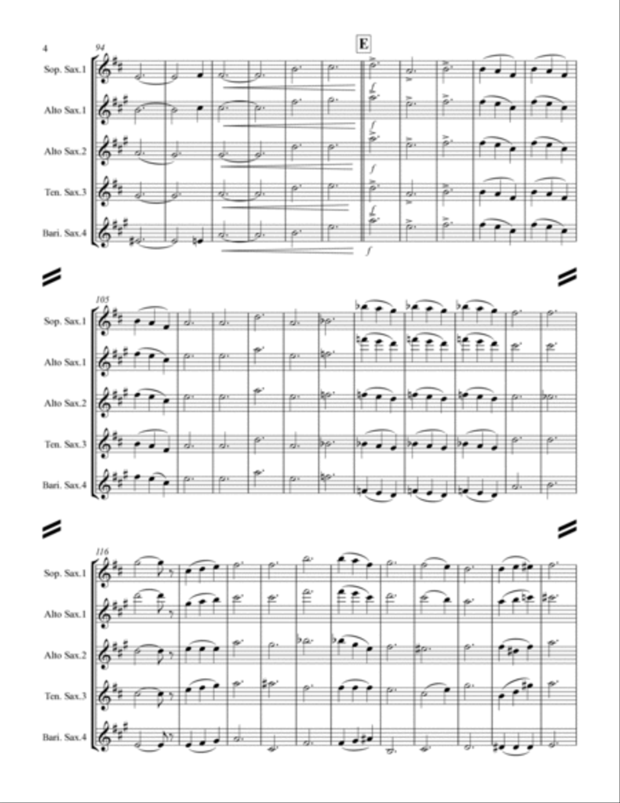 Lift Every Voice and Sing (for Saxophone Quartet SATB or AATB) Saxophone Quartet scores gallery preview page 5