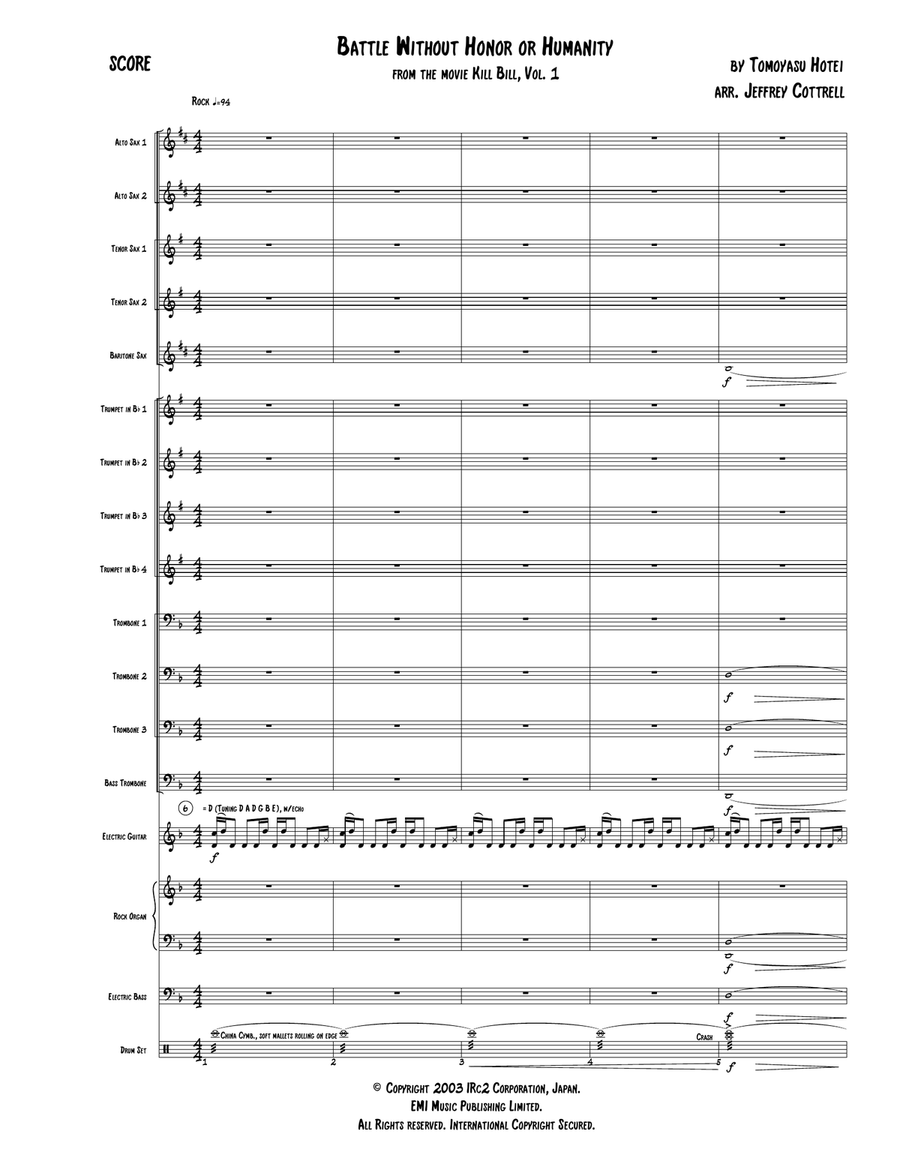 Battle Without Honor Or Humanity Jazz Ensemble scores gallery preview page 1