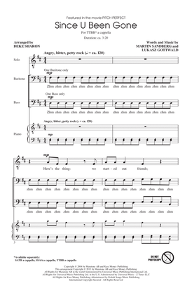 Since U Been Gone (as performed in Pitch Perfect) (arr. Deke Sharon)