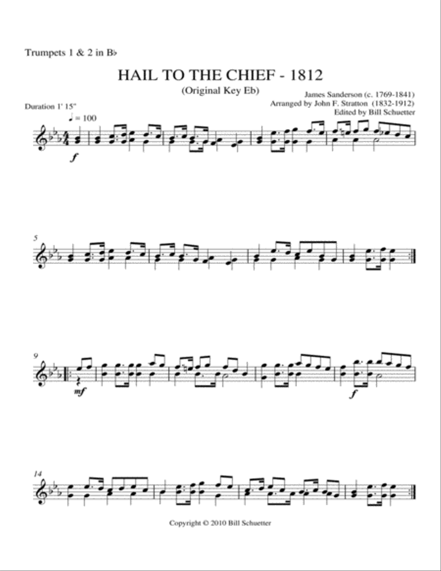 Hail To the Chief Trombone scores gallery preview page 3