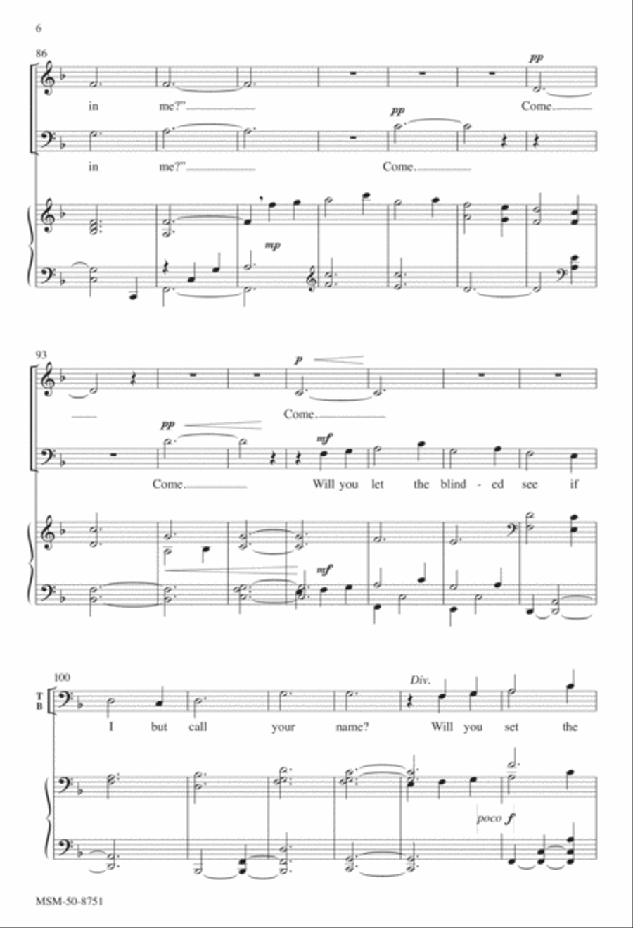 Will You Come and Follow Me 4-Part scores gallery preview page 6