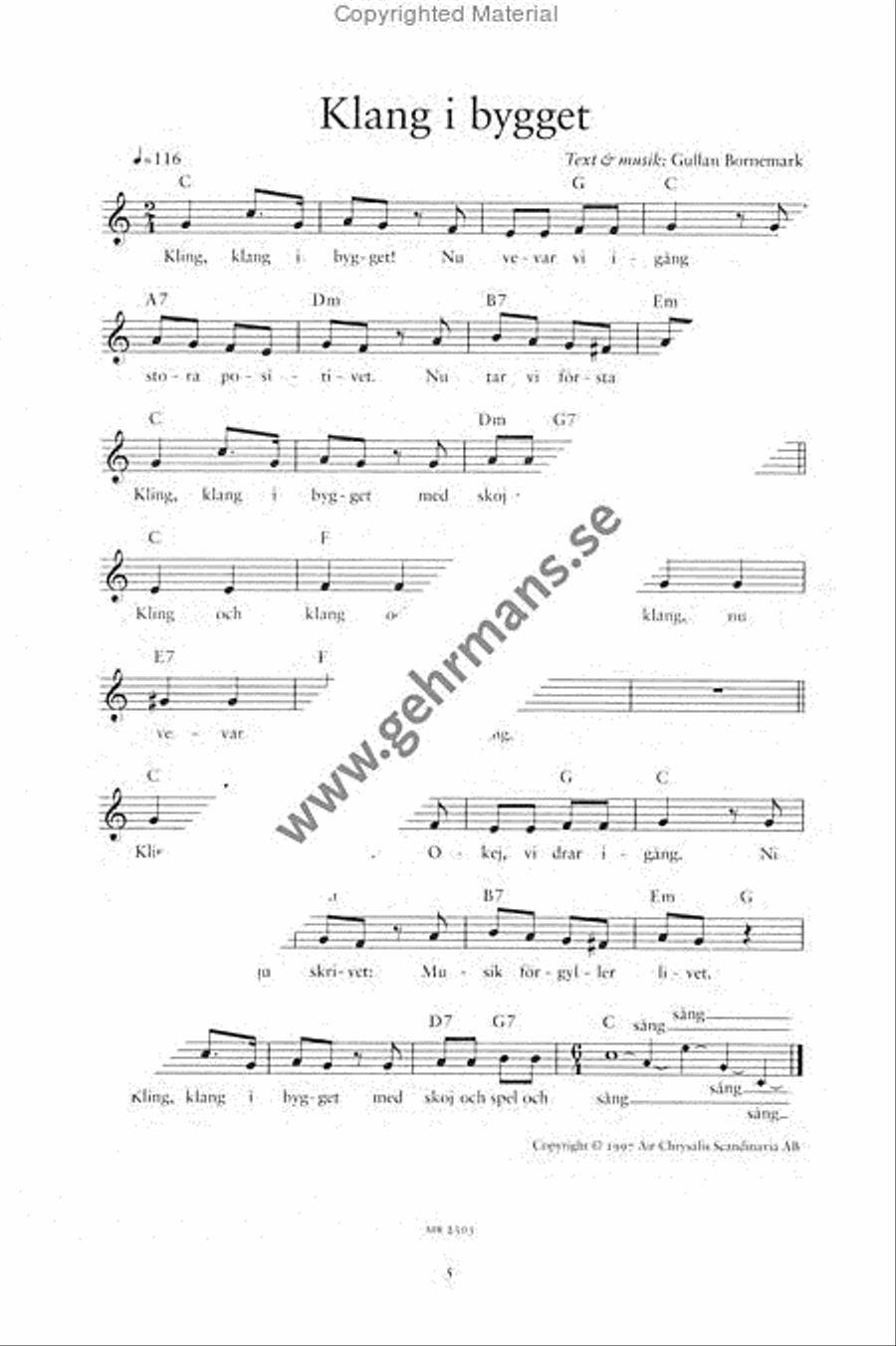 Klang i bygget Piano, Vocal, Guitar scores gallery preview page 4