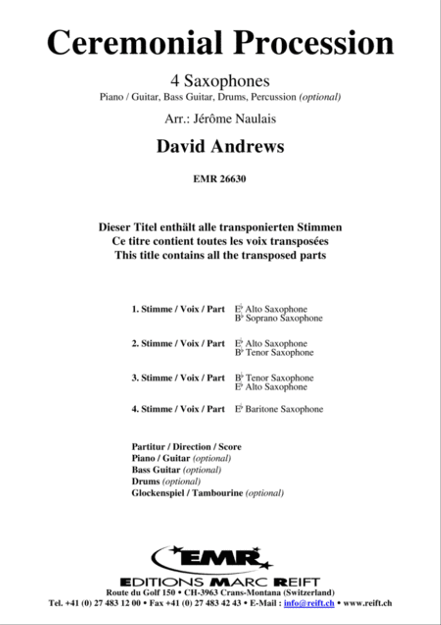 Ceremonial Procession Saxophone Ensemble scores gallery preview page 2