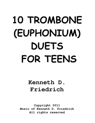 Book cover for 10 (Trombone) Euphonium Duets for Teens
