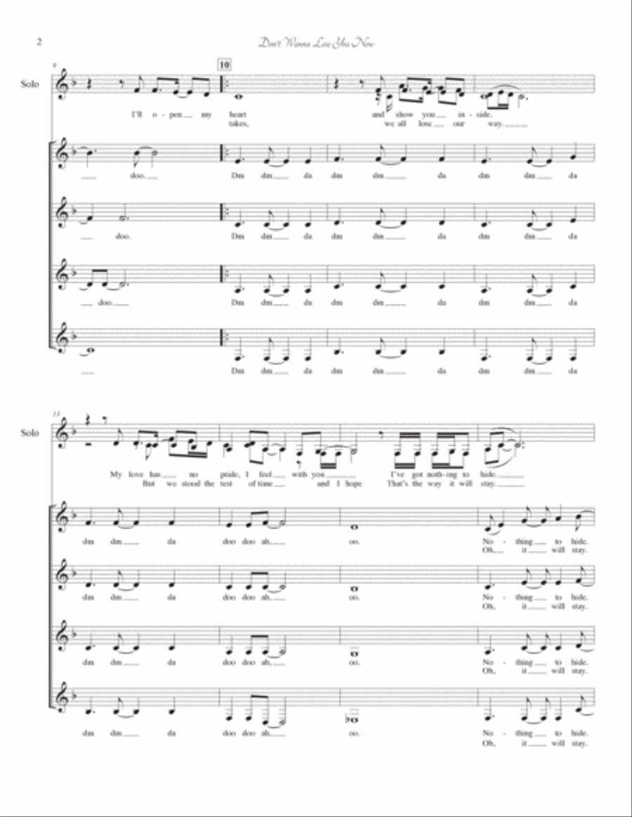 Don't Wanna Lose You Don't Wanna Lose You SSAA scores gallery preview page 2