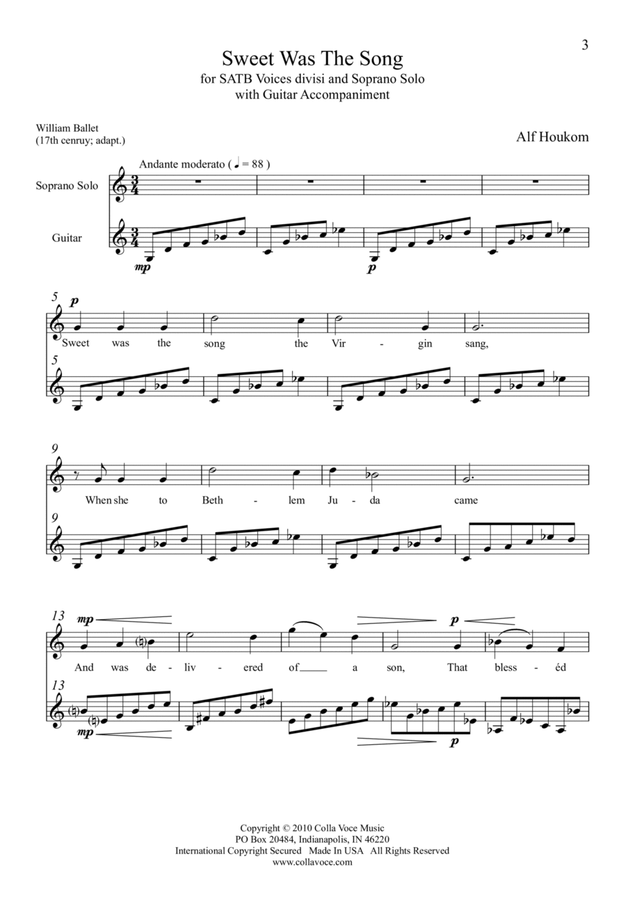 Sweet Was The Song Sweet Was The Song 4-Part scores gallery preview page 1